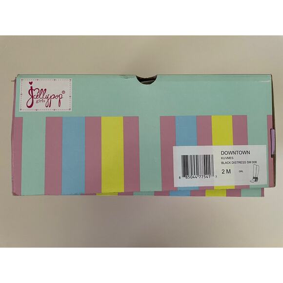 Jellypop Black Downtown Chained Braided Tassel Mid Calf Girls’ Boots Size 2 - Picture 8 of 9